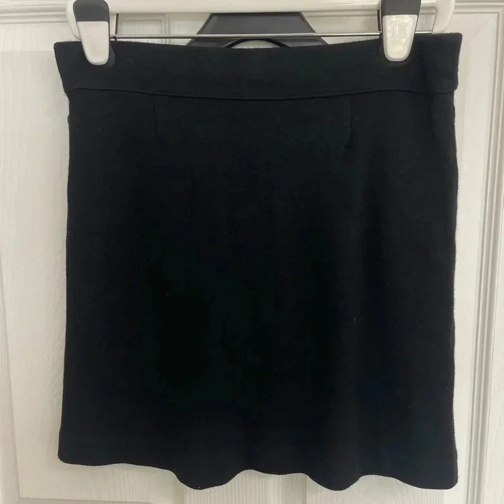 J Jill Women’s Rayon/wool Black Skater Swing Pull On Skirt Size Small Pockets